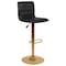 Flash Furniture Black Vinyl Adjustable Barstool with Gold Base, PK2 2-CH-92023-1-BK-G-GG - alternate 2